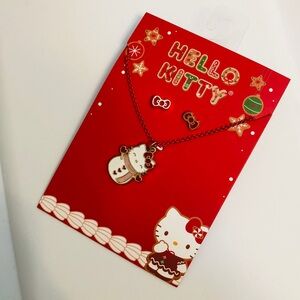 Hello Kitty Red and White Necklace and Earrings